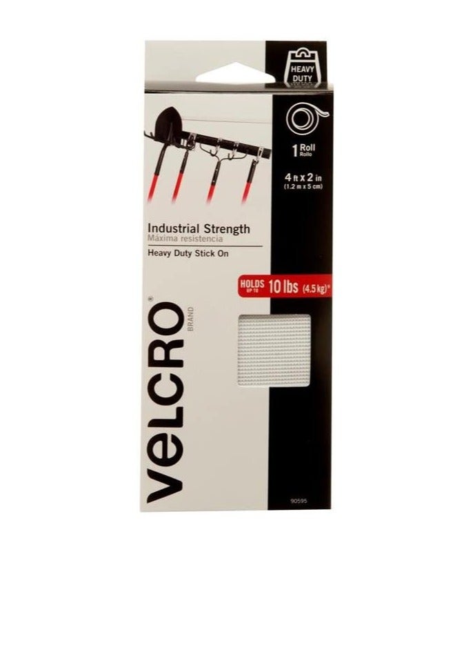 فيلكرو عصا الفيلكرو الصناعية شديدة التحمل على شريط لاصق - 1.2 م × 2 بوصة ، تتحمل حتى 4.5 كجم (أبيض) - Image 2