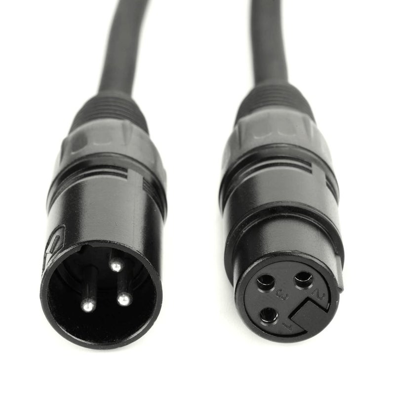 MFL. . 25 ft Flexible DMX Cable 3 Pin Signal XLR Male to Female Cable Wire for Stage Lighting DJ Lights, 110 Ohms Impedance, Black, 4 Pack - Image 3