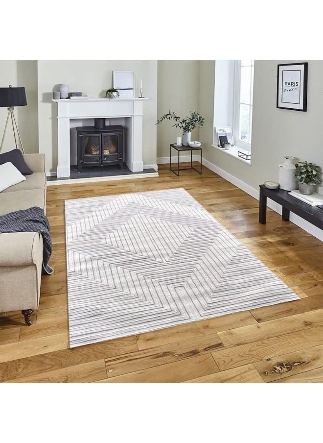 HANDPICKED FURNITURE Neutral Beige Rectangular Carpet Ultra Soft Area Carpets For Bed Room Living Room And Dining Room Anti-Slip Floor Carpets Easy To Clean Made In Turkey  - Image 1