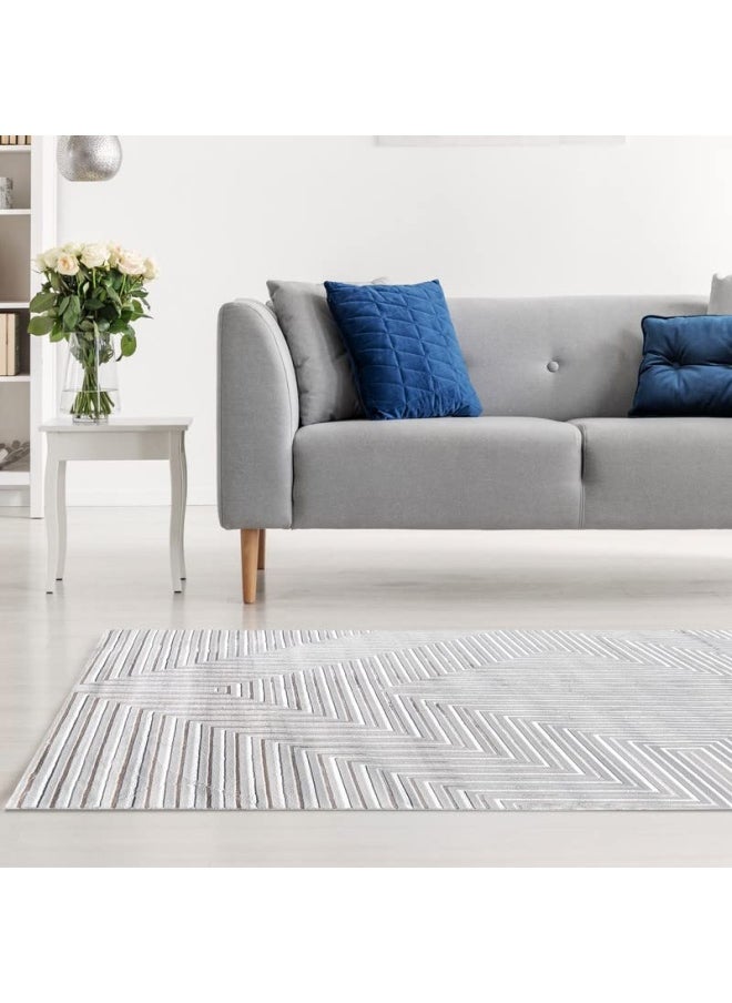 HANDPICKED FURNITURE Neutral Beige Rectangular Carpet Ultra Soft Area Carpets For Bed Room Living Room And Dining Room Anti-Slip Floor Carpets Easy To Clean Made In Turkey  - Image 2
