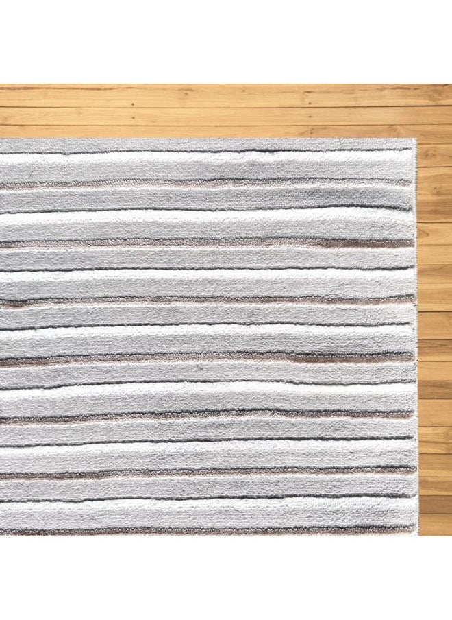 HANDPICKED FURNITURE Neutral Beige Rectangular Carpet Ultra Soft Area Carpets For Bed Room Living Room And Dining Room Anti-Slip Floor Carpets Easy To Clean Made In Turkey  - Image 3