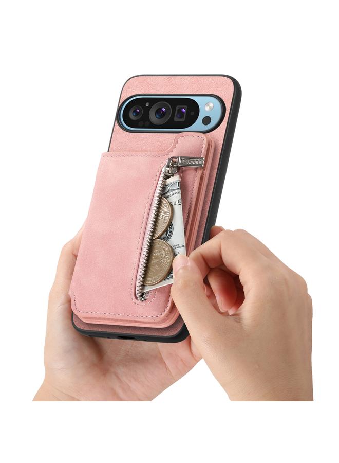 S-TOP Case For Google Pixel 9 / 9 Pro Retro MagSafe Zipper Wallet Card Bag Back Phone Case - Image 5