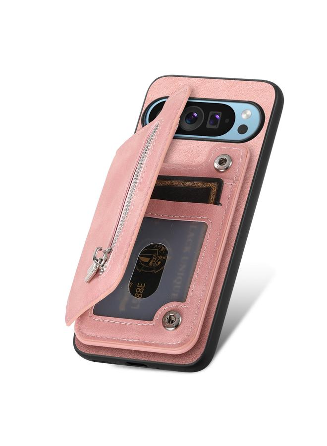 S-TOP Case For Google Pixel 9 / 9 Pro Retro MagSafe Zipper Wallet Card Bag Back Phone Case - Image 3