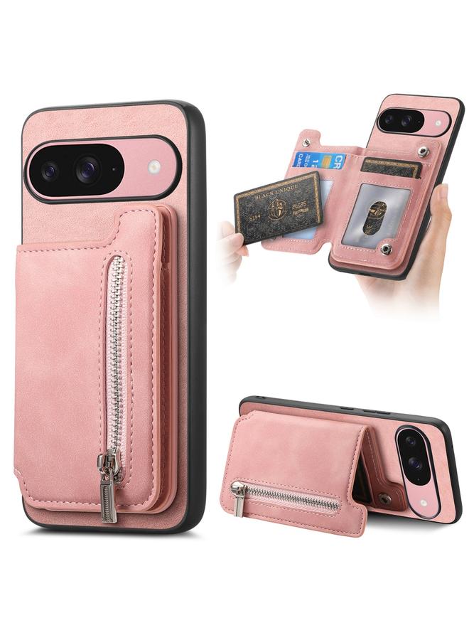 S-TOP Case For Google Pixel 9 / 9 Pro Retro MagSafe Zipper Wallet Card Bag Back Phone Case - Image 1