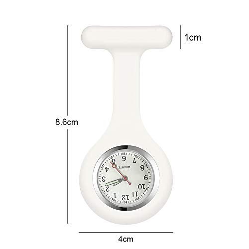 alladaga Set of 3 Nurse Fob Watches, Silicone Doctor Pocket Lapel Clip On Watches Gift (Blue White Navy) - Image 2