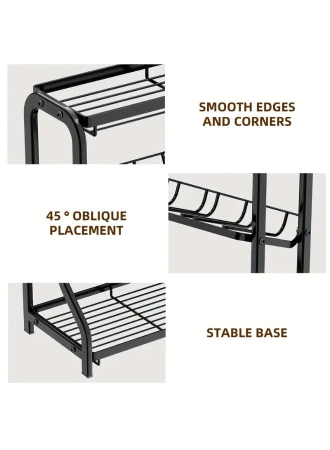 طلال منظم توابل بثلاث طبقات، منظمات التوابل ورفوف التخزين، رفوف برطمانات التوابل الدائمة للمطبخ للتخزين على سطح الطاولة - Image 3