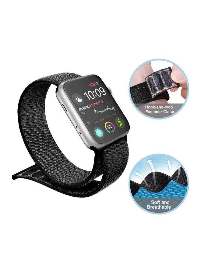 سوار بديل لساعة Apple Watch Series 5/6/7 Sport Edition-38/40/41 أسود - Image 4