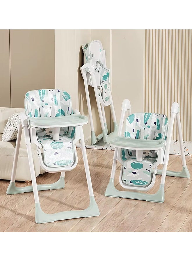 Generic 3 in 1 Portable Baby High Chair ,Convertible High chair with Lockable Wheels, Adjustable Height & Recline for 6 12 24 36 Months Babies & Toddlers, Foldable High Chair for Space-Saving with 5 Adjustable Height & Removable Seat & Tray & 5-Point Harness & 2 Locking Wheels, Easy To Clean and Removable Tray Baby High Chair,Multifunctional Infant Highchair for Babies Toddlers Girl ,for for Babies and Toddlers to 5 Years Old  - Image 3