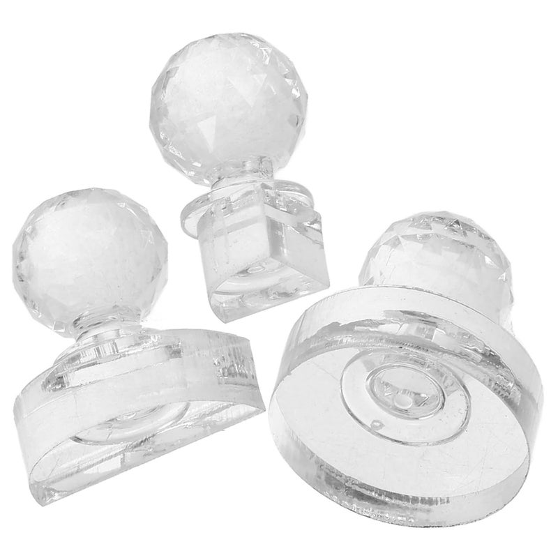 3pcs Eyeshadow Pressing Tools Acrylic Cosmetic Stampers with 1/4 and 1/2 Crystal Molds for DIY Makeup Depotting and Pressing - Image 1