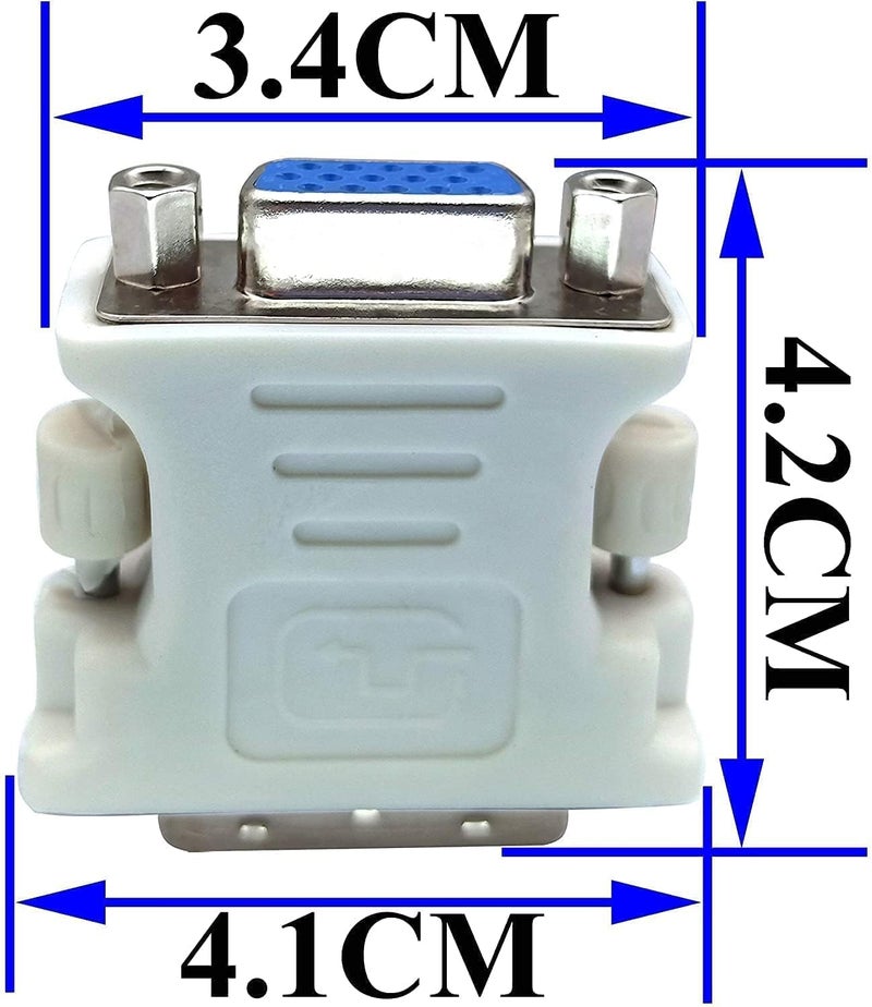 RyzCare DVI to VGA Adapter, DVI-I 24+1 to VGA Male to Female Converter Connector for Laptop Computer PC Host Display Screen Monitor and Projector/DVI Male to 15 Pin VGA Female (Pack of 1) - Image 5