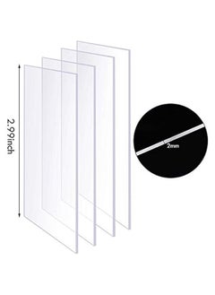Arabest 4 Pieces 3 x 3 Inch Clear Acrylic Plastic Panels 0.080 1/12 Thick Acrylic Square Display Sheets Sign for Picture Frame Glass Replacement Table Signs Calligraphy Painting  - Image 2
