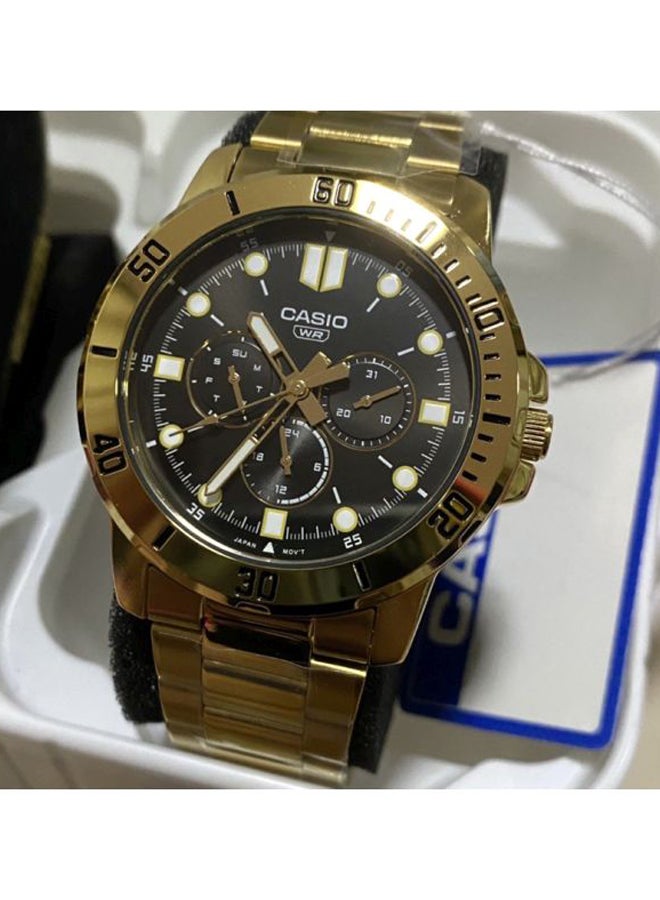 كاسيو ساعة يد كوارتز متعددة الاستخدامات ومقاومة للماء طراز MT- 300G-1EUDF - 49 مم - لون ذهبي رجال - Image 3