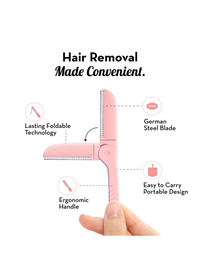 Plush Fubu Plush Foldable & Reusable Face & Eyebrow Razor for Women (Pack of 3) | Also for Upperlips, Forehead, Sideburns and Eyebrow | Painless and Instant Hair Removal at Home - Image 2