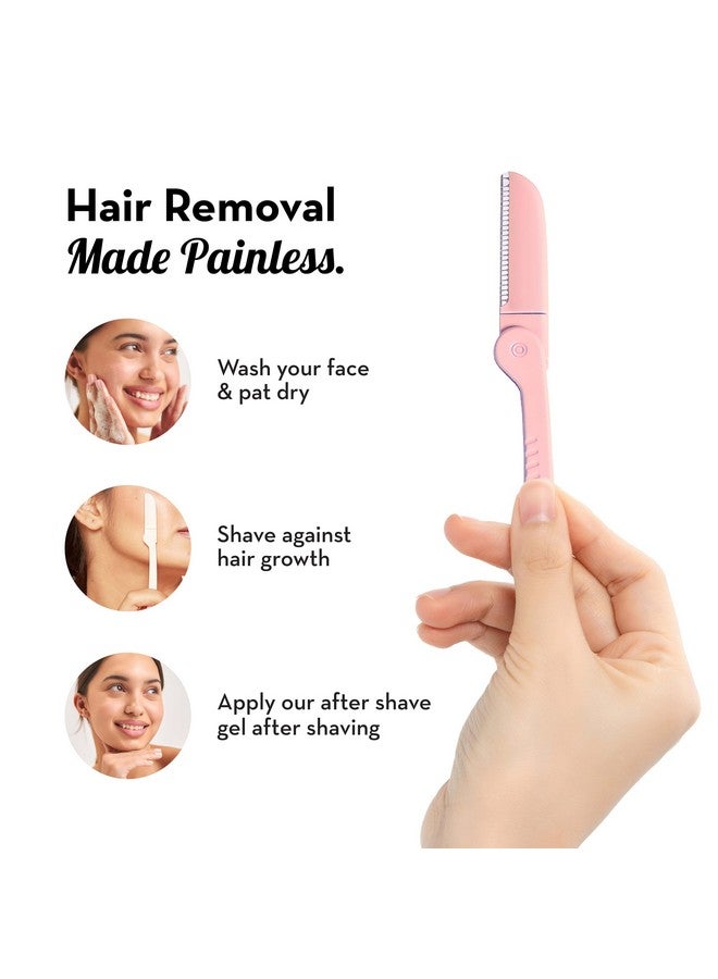 Plush Fubu Plush Foldable & Reusable Face & Eyebrow Razor for Women (Pack of 3) | Also for Upperlips, Forehead, Sideburns and Eyebrow | Painless and Instant Hair Removal at Home - Image 3