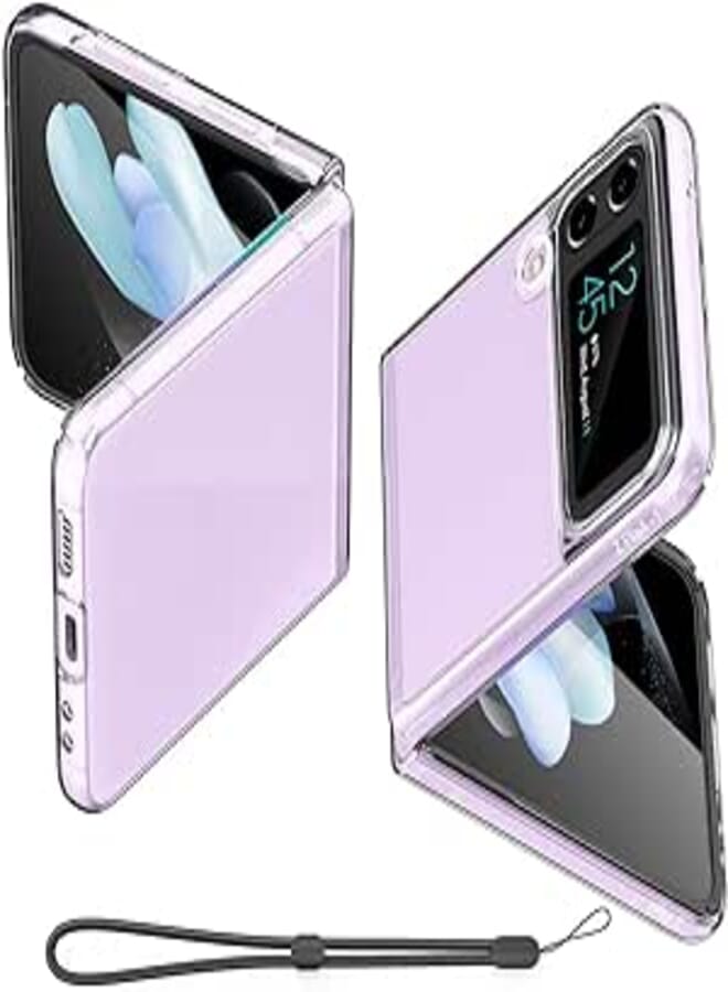 جراب AICase لهاتف Samsung Galaxy Z Flip 4 شفاف [مضاد للأصفر] جراب هاتف صلب رفيع للغاية وشفاف لهاتف Samsung Flip 4 5G
