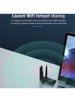 BURAQ 4-Antennas Dual-Band Driver-Free USB3.0 High-Speed Wireless Computer Network Adapter  - Image 3