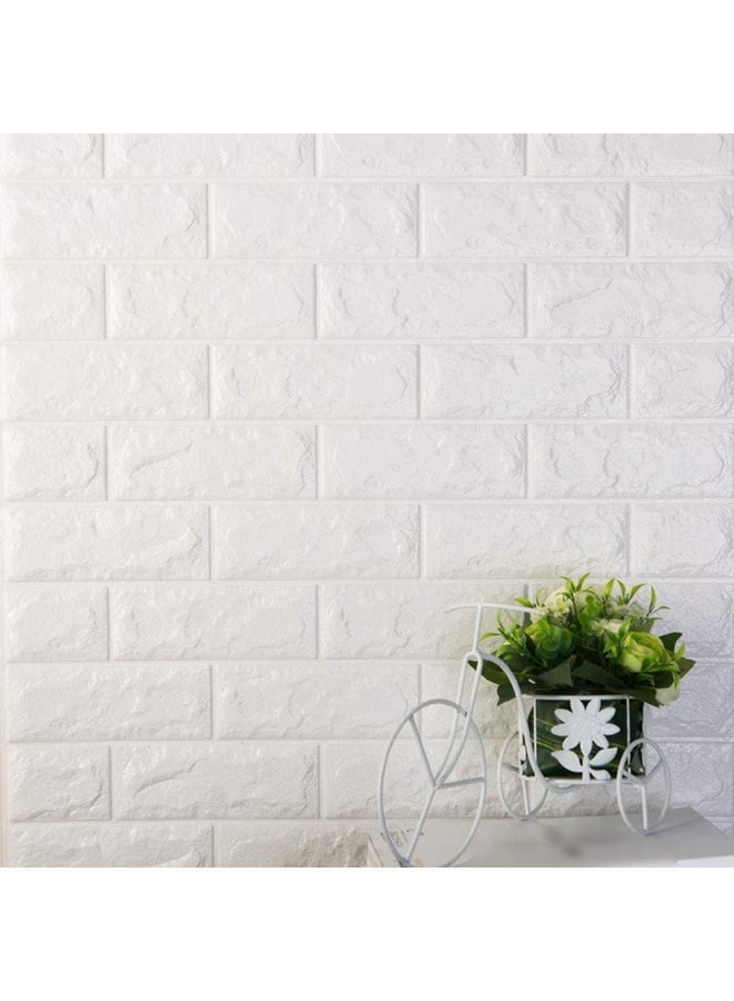 15-Piece 3D White Brick Wall Panels, Self-Adhesive Removable Foam Wallpaper, Waterproof, Moisture-Resistant and Sound-Insulating, 77 × 70 cm, for Living Room, Bedroom and Kitchen - Image 5