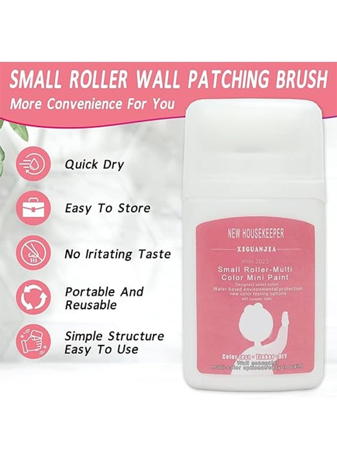 XIGUANJIA Small Roller Wall Patching Brush, Wall Repair Paste Roller Tool, DIY Renovation Wall Spackle Roller with Latex Paint White 100g - Image 3