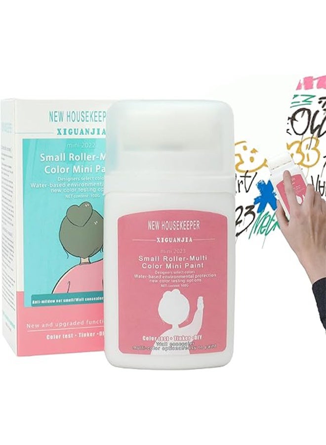 XIGUANJIA Small Roller Wall Patching Brush, Wall Repair Paste Roller Tool, DIY Renovation Wall Spackle Roller with Latex Paint White 100g - Image 1