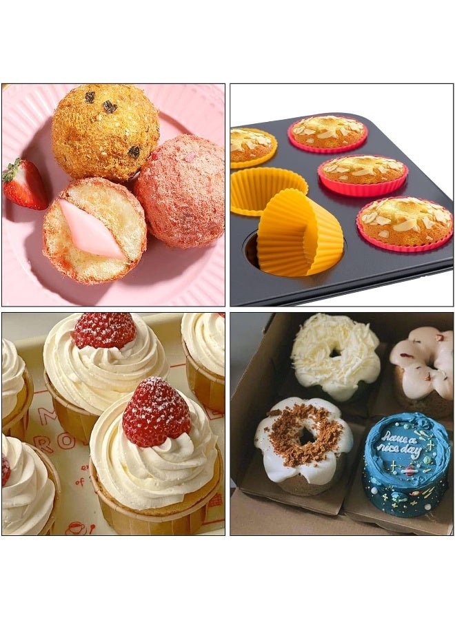 MOMENT صواني مافن من الفولاذ الكربوني غير اللاصق مع بطانات الكب كيك - زوج من صواني الكب كيك لخبز المافن، صينية خبز الكب كيك مع 12 كوب - Image 5