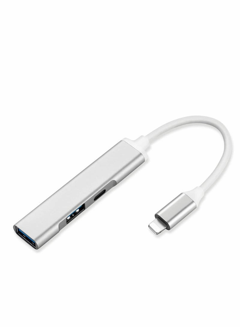 SOLARAE Dual USB3 Camera Adapter, 3 in 1 iOS to USB 3.0 OTG Adapter with Fast Charging Port, Compatible with IOS/Supports Flash Drive, Card Reader, Midi Keyboard, Mouse - Image 1