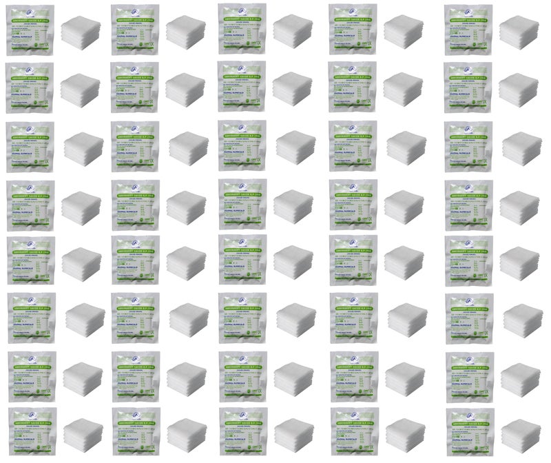 Agarwals Absorbent Gauze Swabs Sterile 7.5 cm X 7.5 cm X 12 ply (5Pcs/Pack)(Pack of 40 i.e.200 Dressings) - Image 1