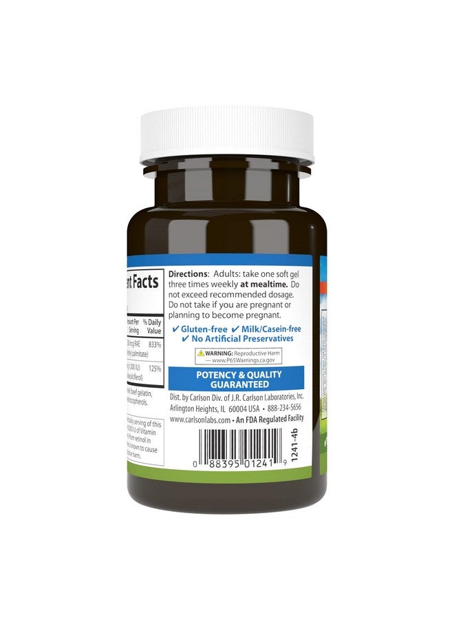 Carlson A  D 25000 Iu 7500 Mcg Rae  1000 Iu 25 Mcg Vision Support Immune Function  Skin Health 100 Softgels - Image 4