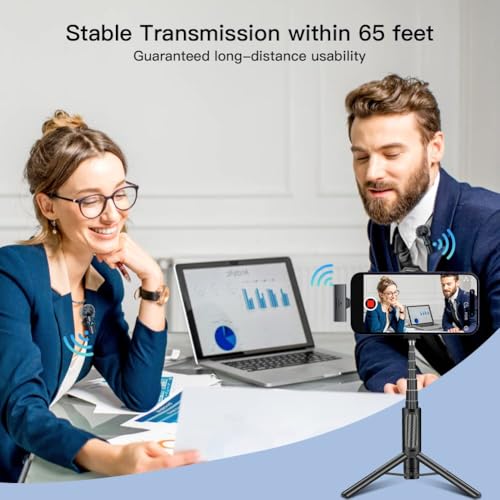 Bietrun 2pcs Lavalier Wireless Microphone for iPhone 15/16/Android Video Recording,Mini Microphone for Game Live Streaming,Interviews,YouTube,TikTok,Vlog (BIT13) - Image 5