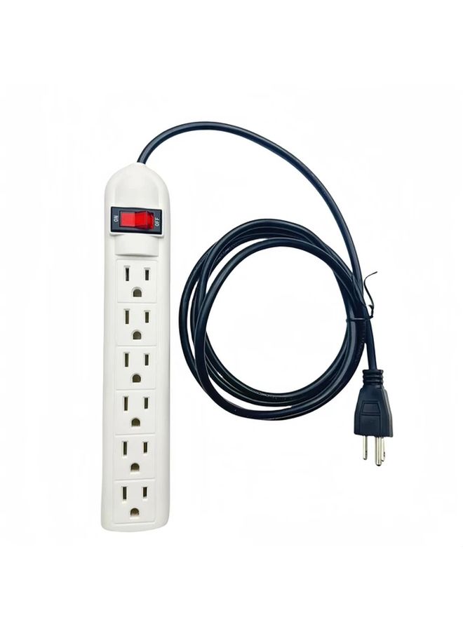 Extension Cord 6 Outlet Surge Protector Power Strip 800 Joules Flat Plug 1.8m - Image 5