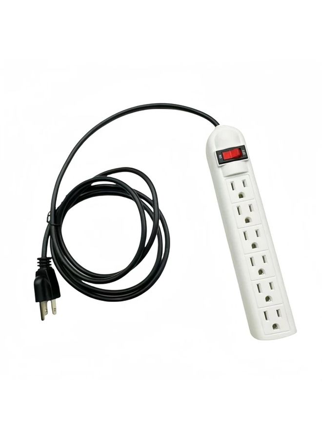 Extension Cord 6 Outlet Surge Protector Power Strip 800 Joules Flat Plug 1.8m - Image 4