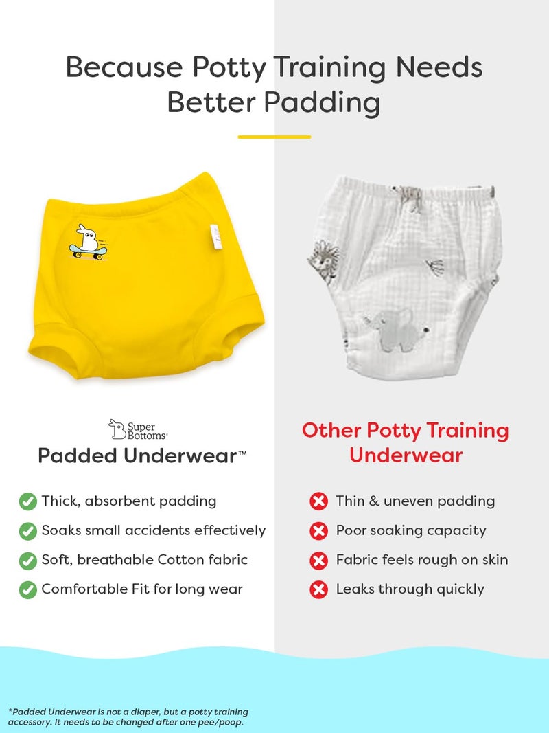 SuperBottoms Padded Underwear for Babies & Toddlers, 3 Layers of Premium Cotton & DryFeel Layer, Ideal for Diaper-Free Time & Mess-Free Potty Training Pants, Pack of 2 - Image 4
