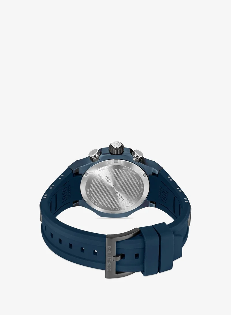 CERRUTI 1881 Blue Men's Lucardo Chronograph Watch for Men - Cool Grey Dial, Blue Silicone Strap for Men | Best Price UAE