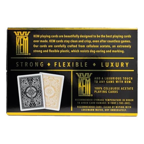 KEM Arrow Black and Gold Plastic Playing Cards - Jumbo Index, Poker Size, Premium Casino Grade - 2 Decks - Image 5
