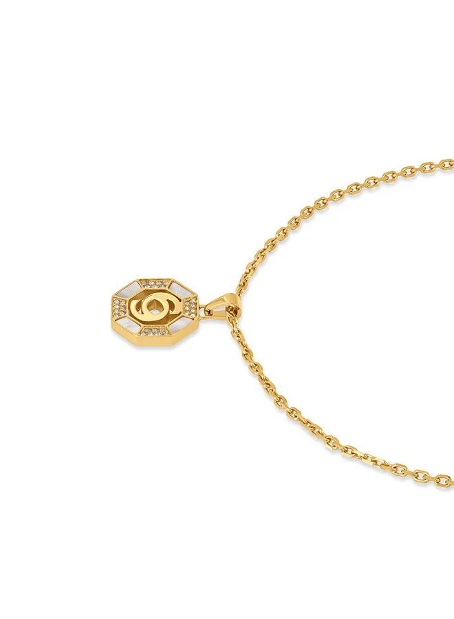 شيروتي 1881 قلادة ليانا ذهبية بشعار سي مزخرف من عرق اللؤلؤ للنساء