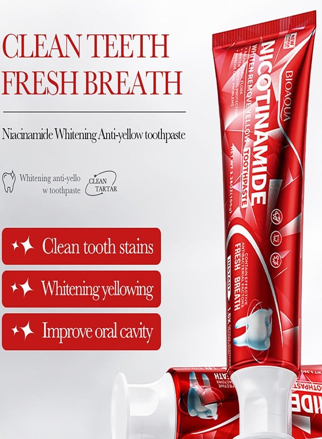 بيو أكوا معجون أسنان بيو أكوا 1.5X لتبييض الأسنان الفوري، يوازن البكتيريا النافعة في الفم، يبيض الأسنان، يحمي اللثة، يمنح نفسًا منعشًا، آمن على مينا الأسنان، 100 غرام / 3.38 أونصة (يبيض الأسنان ويزيل الاصفرار (النيكوتيناميد)) - Image 3