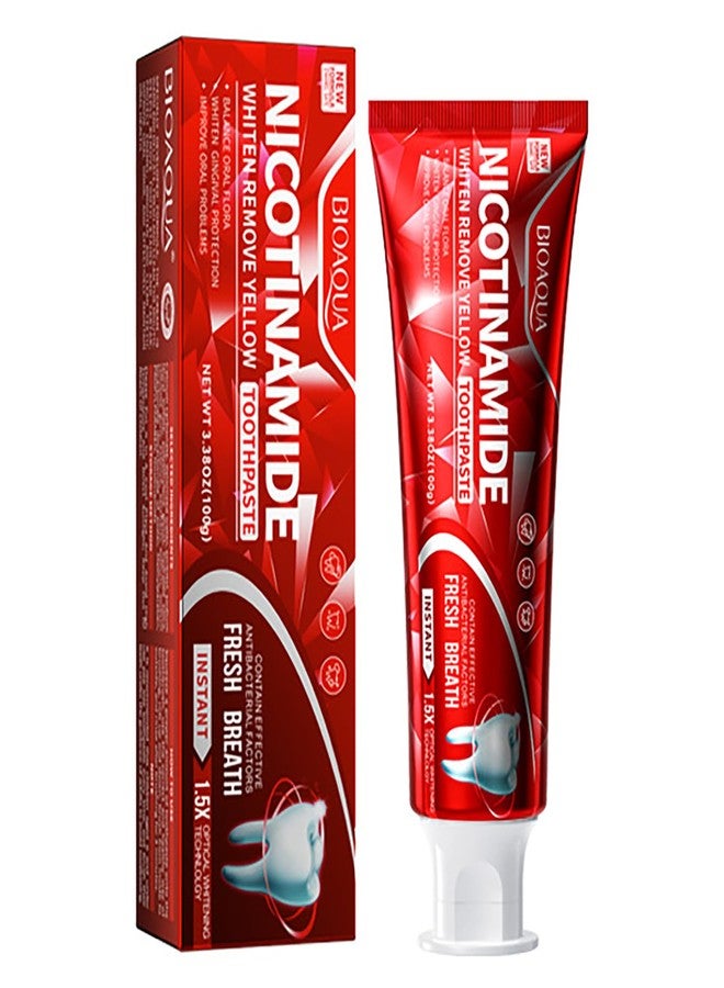 بيو أكوا معجون أسنان بيو أكوا 1.5X لتبييض الأسنان الفوري، يوازن البكتيريا النافعة في الفم، يبيض الأسنان، يحمي اللثة، يمنح نفسًا منعشًا، آمن على مينا الأسنان، 100 غرام / 3.38 أونصة (يبيض الأسنان ويزيل الاصفرار (النيكوتيناميد)) - Image 1