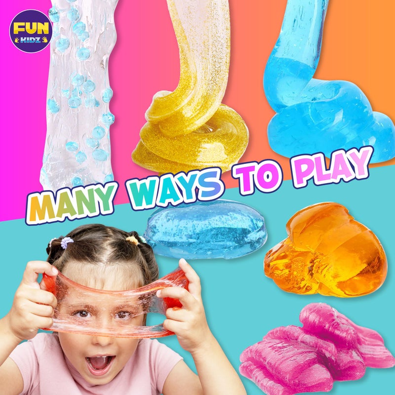 FUN KIDZ 35.16 FL OZ Clear Slime for Kids 6-12, FunKidz 4 Pack Huge 1040 ML Glassy Slime Pack Toy Premade Water Crystal Slime Kit for Girls Boys Party Gift - Image 5