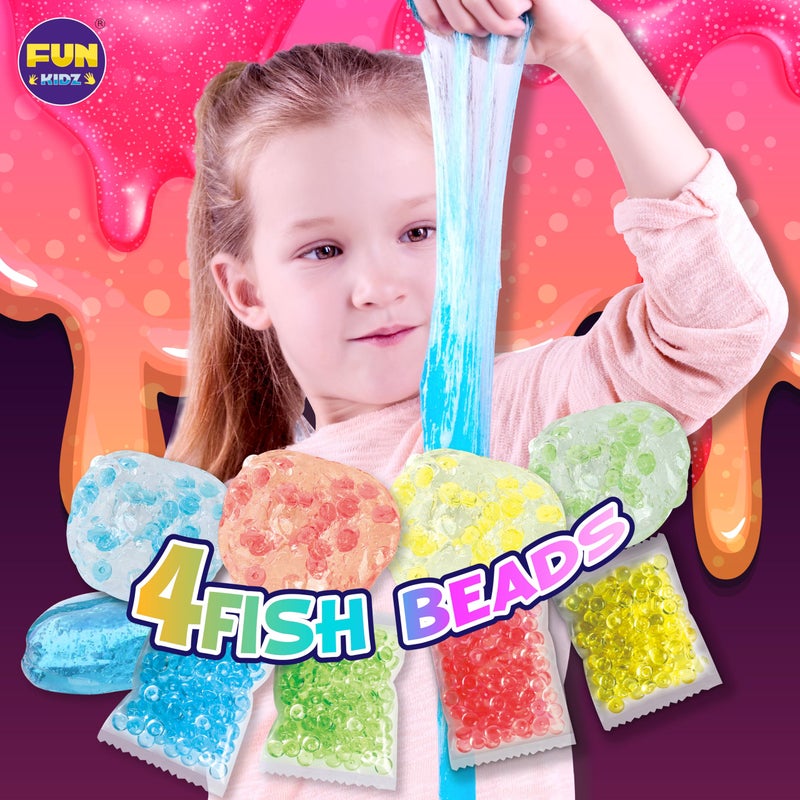 FUN KIDZ 35.16 FL OZ Clear Slime for Kids 6-12, FunKidz 4 Pack Huge 1040 ML Glassy Slime Pack Toy Premade Water Crystal Slime Kit for Girls Boys Party Gift - Image 3