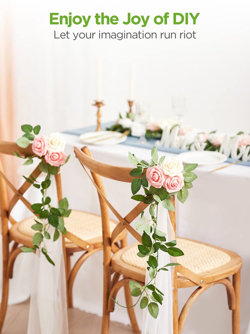 Innogear Artificial Flowers  50 Pcs Cream Foam Fake Roses Bulk With Stems For Decoration Diy Wedding Bouquets Centerpieces Bridal Shower Party Christmas Tree - Image 3