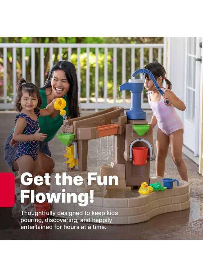 ستيب2 حوض سباحة بلاستيكي للأطفال من Step2 Pump & Splash Discovery Pond | لعبة مائية للحديقة مع مجموعة ملحقات من 10 قطع - Image 1