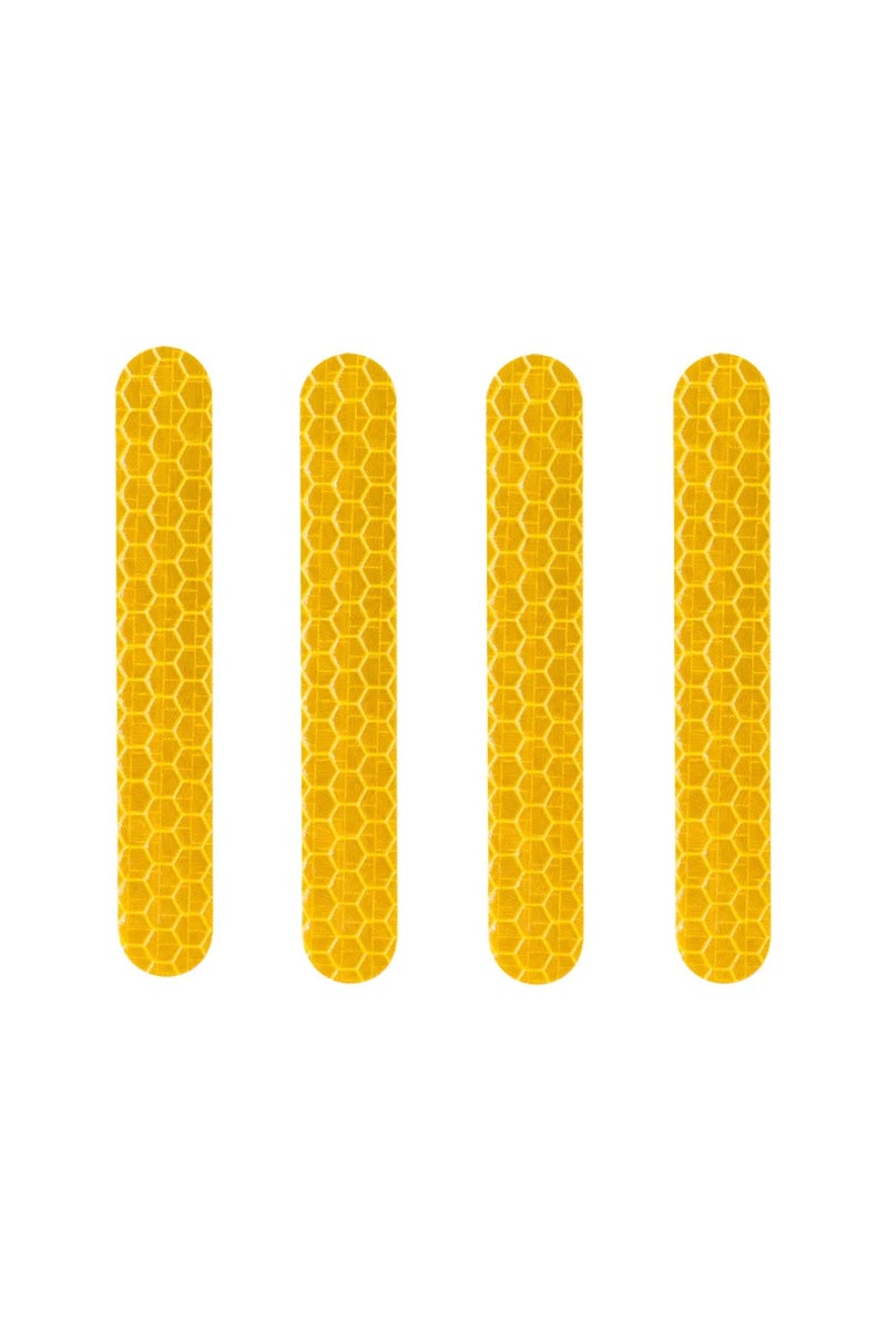 ملصقات عاكسة للضوء على غطاء العجلات الأمامية والخلفية باللون الأصفر، 4 قطع، لسكوتر ناينبوت ماكس جي 30 الكهربائي