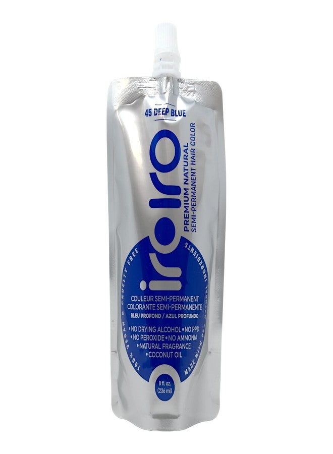 IROIRO Premium Natural Semi-Permanent Hair Color 45 Deep Blue (8oz) - Image 1