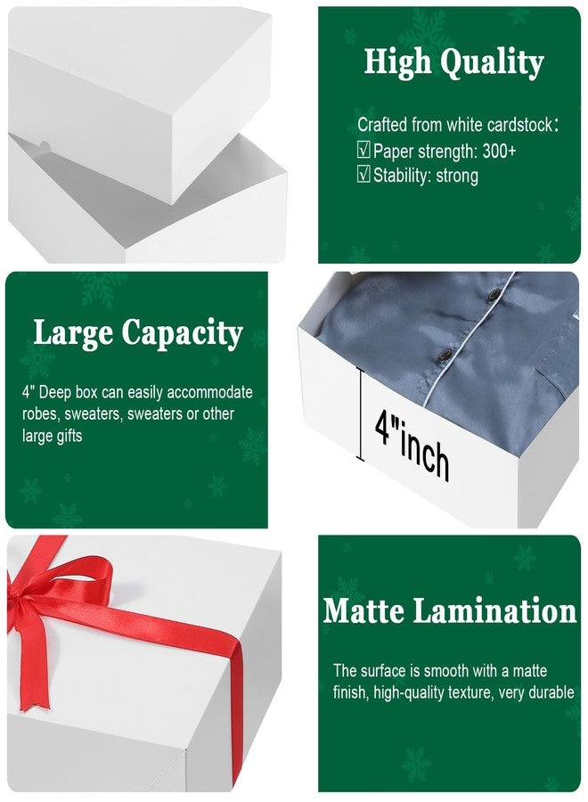 STYPOP 12 Pack Gift Boxes with Lids for Present - 6 Extra Large 17" (4" Deep) & 6 Large 14" (2" Deep) White Gift Boxes for Clothing Wrapping, Christmas - Image 4