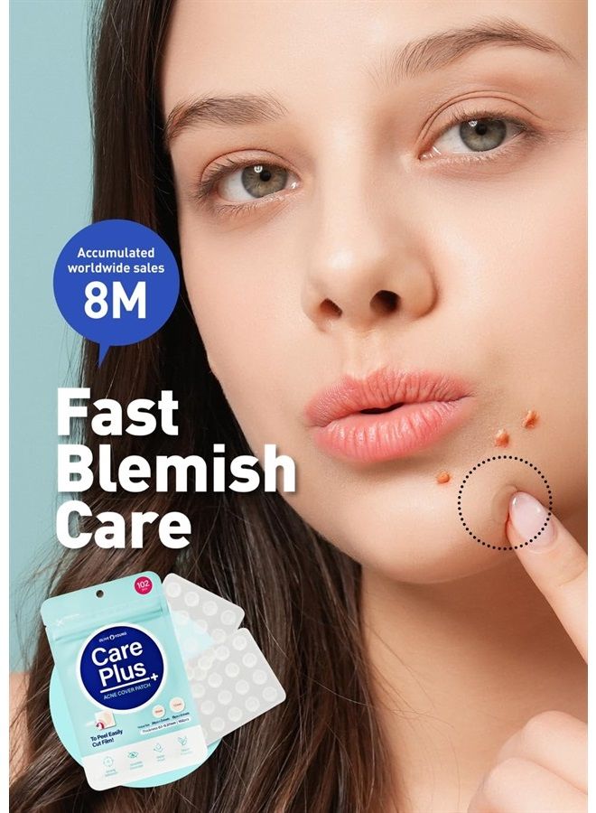 OLIVE YOUNG Care Plus Spot Patch 1 Pack | Hydrocolloid Acne Korean Spot Patch to Cover Zits, Pimples and Blemishes, for Troubled Skin and Face (102 Count - 10mm*72ea + 12mm*30ea)  - Image 5