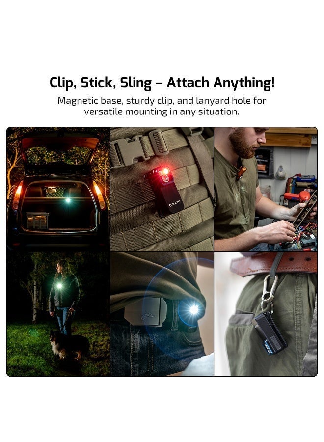 Olight Oclip Pro 500 Lumens 3-in-1 Clip-on Flashlight USB-C Rechargeable Floodlight Spotlight Red Light Magnetic EDC Light - Image 1