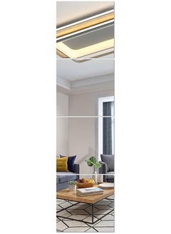 GoldenLike Full Length Mirror Tiles,4Pcs Glass Wall Mirror Full Body Mirror Dressing Mirror Large Rectangle Bedroom Mirror for Home Gym Living Room Closet Door Dorm  - Image 1