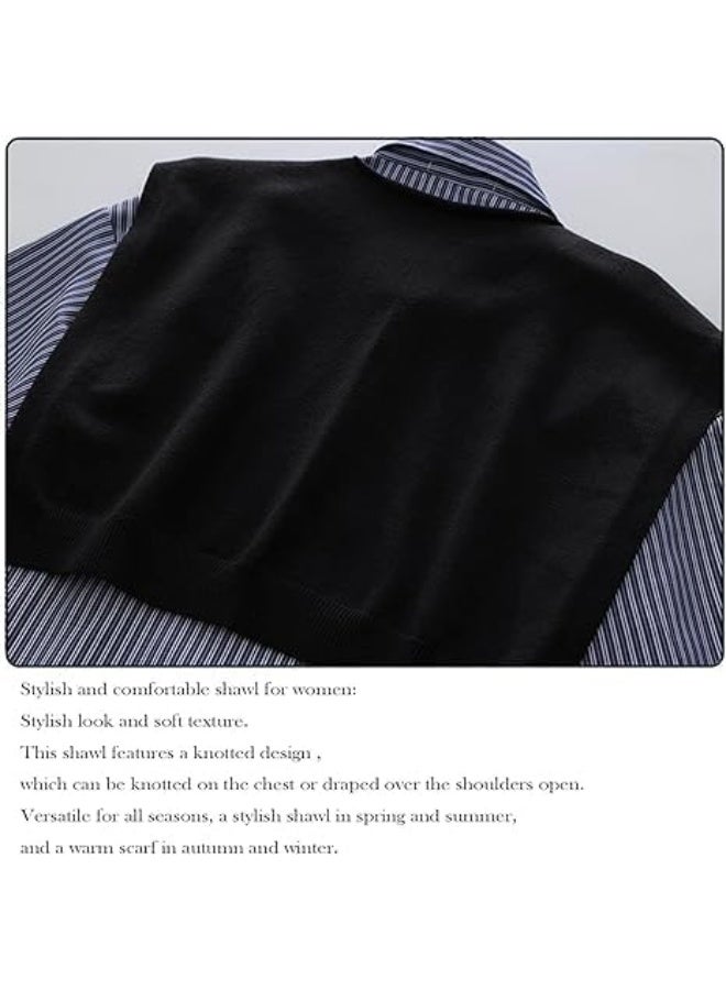 سيوسي Fashion Knitted Shawl for Women, Sweater Shawl for Air-Conditioned Rooms, Lightweight Cozy Wrap for Office, Travel, Home or Casual Wear, Soft Warm Layered Scarf, Versatile Autumn and Winter Outfit - Image 4