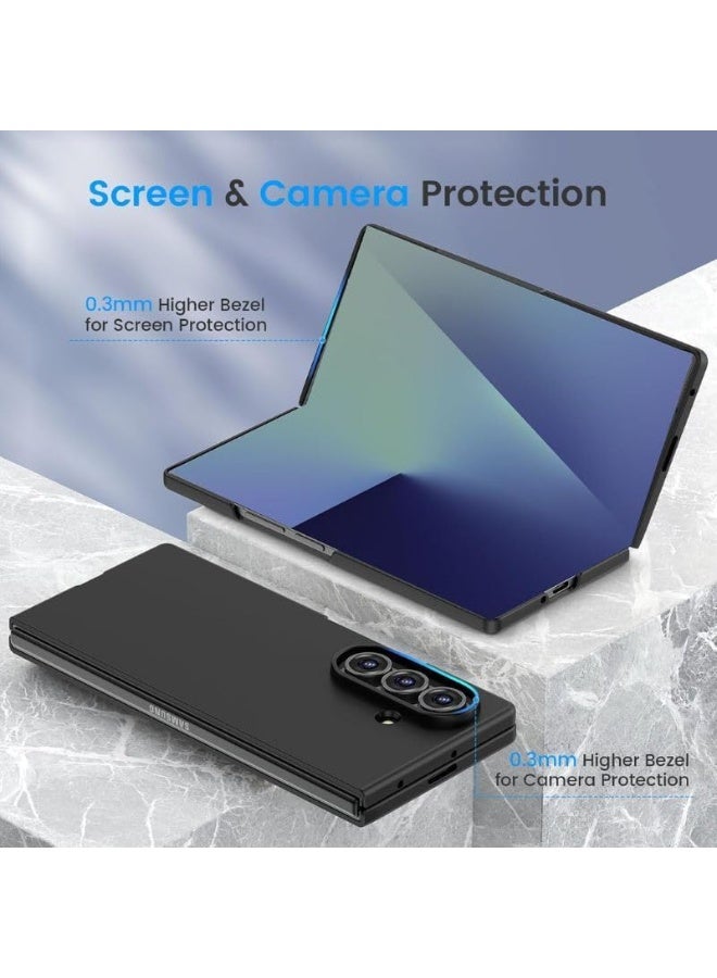 MIGOFAST Z Fold 6 Full Body Case, [Built-in Screen Protector] Hard PC Slim Fit [Matte Skin Feel] Protective Phone Cover for Samsung Galaxy Z Fold 6 5G (Black) - Image 3