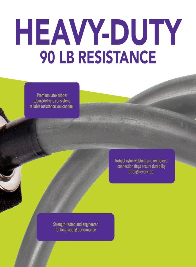 GoFit Resistance 90lbs Training Power Tubes – Heavy-Duty Exercise Bands for Strength, Stretching, Home Workouts, Yoga, Pilates, and Full Body Fitness, Gray - Image 5