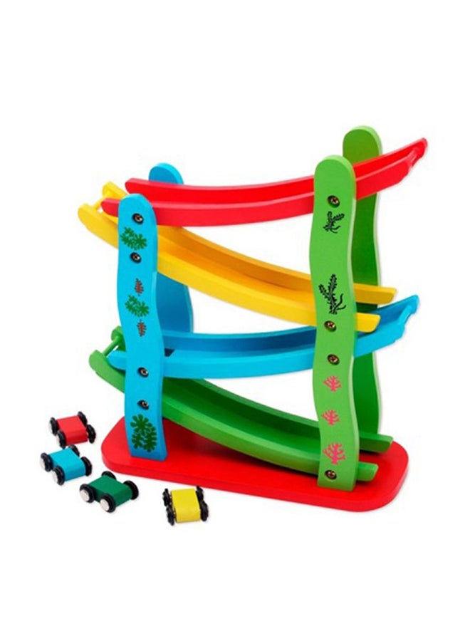 4 Layers Children Wooden Sliding Motor Racing Track Toy Car Game Ramp Racers With Cars - Image 2